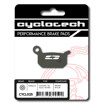 Formula 4Racing - B4 Team - B4 Pro remblokken organisch, Cyclotech Prodisc Kevlar.