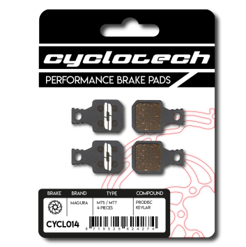 Magura MT5 - MT7 remblokken (4st) organisch, Cyclotech Prodisc Kevlar.